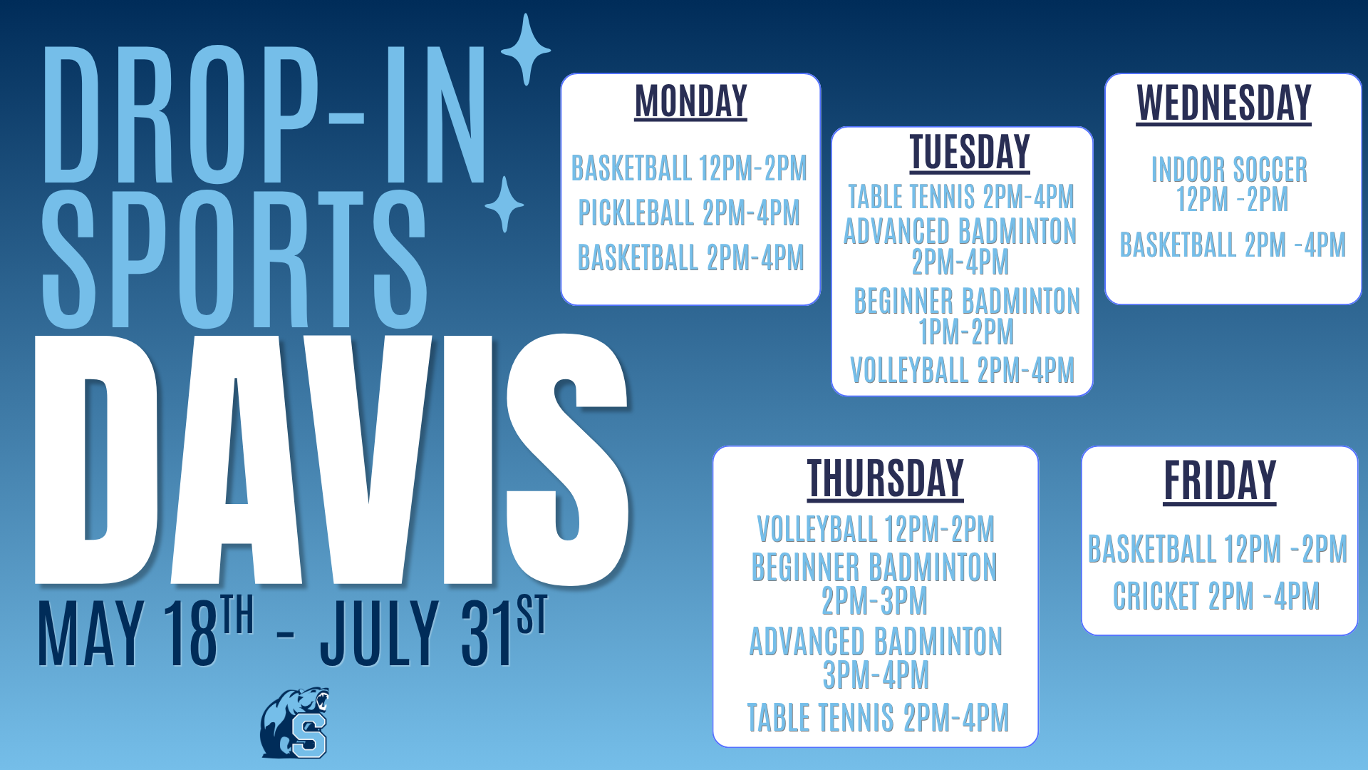 Drop-in Sports at Davis!