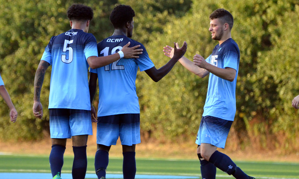 Five second half goals pushes men's soccer past UTM