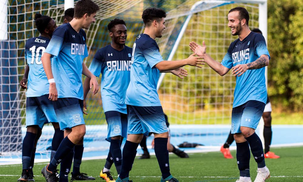 Three second half goals powers men's soccer into quarter-final