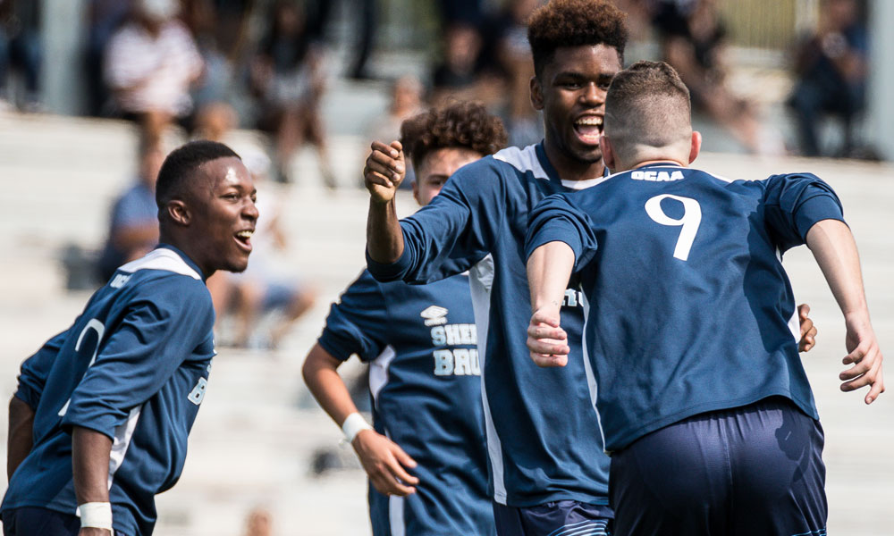 Five goal outburst powers men's soccer to bounce-back win